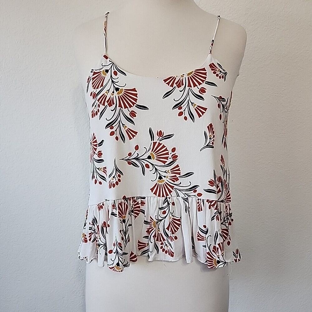 Olivaceous Sm Floral Tank Top Camisole Ruffled Summer Festival Hippie Fairy Boho